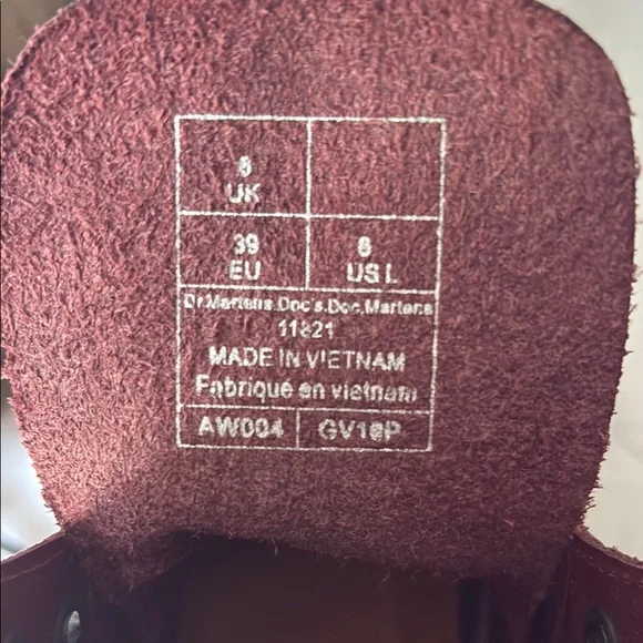 Dr. Martens Burgundy Combat Boots - Picture 6 of 6